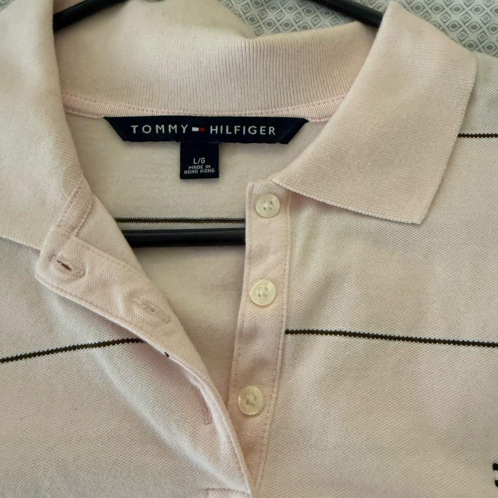 Tommy Hilfiger Light Pink Striped Polo Shirt
